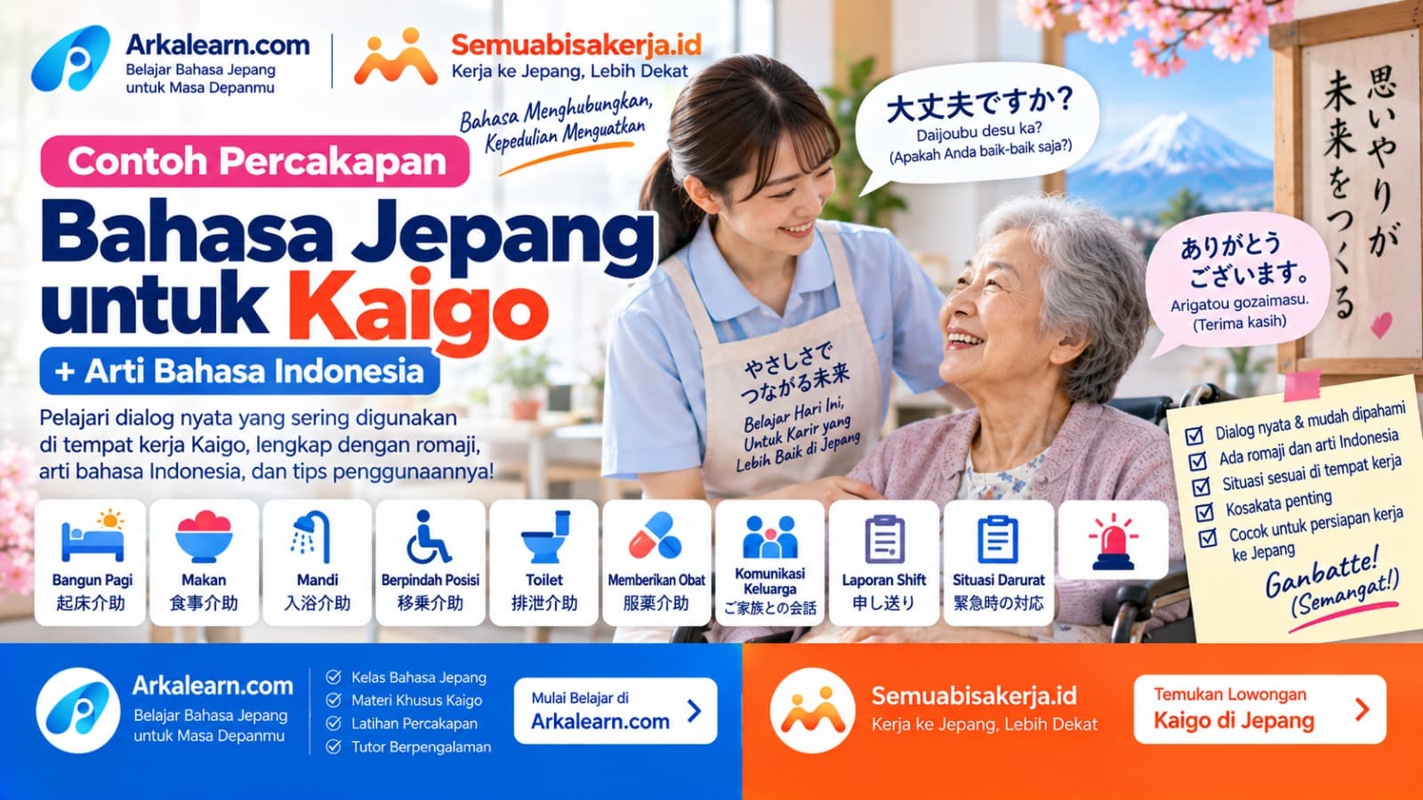 Contoh Percakapan Bahasa Jepang untuk Kaigo + Artinya