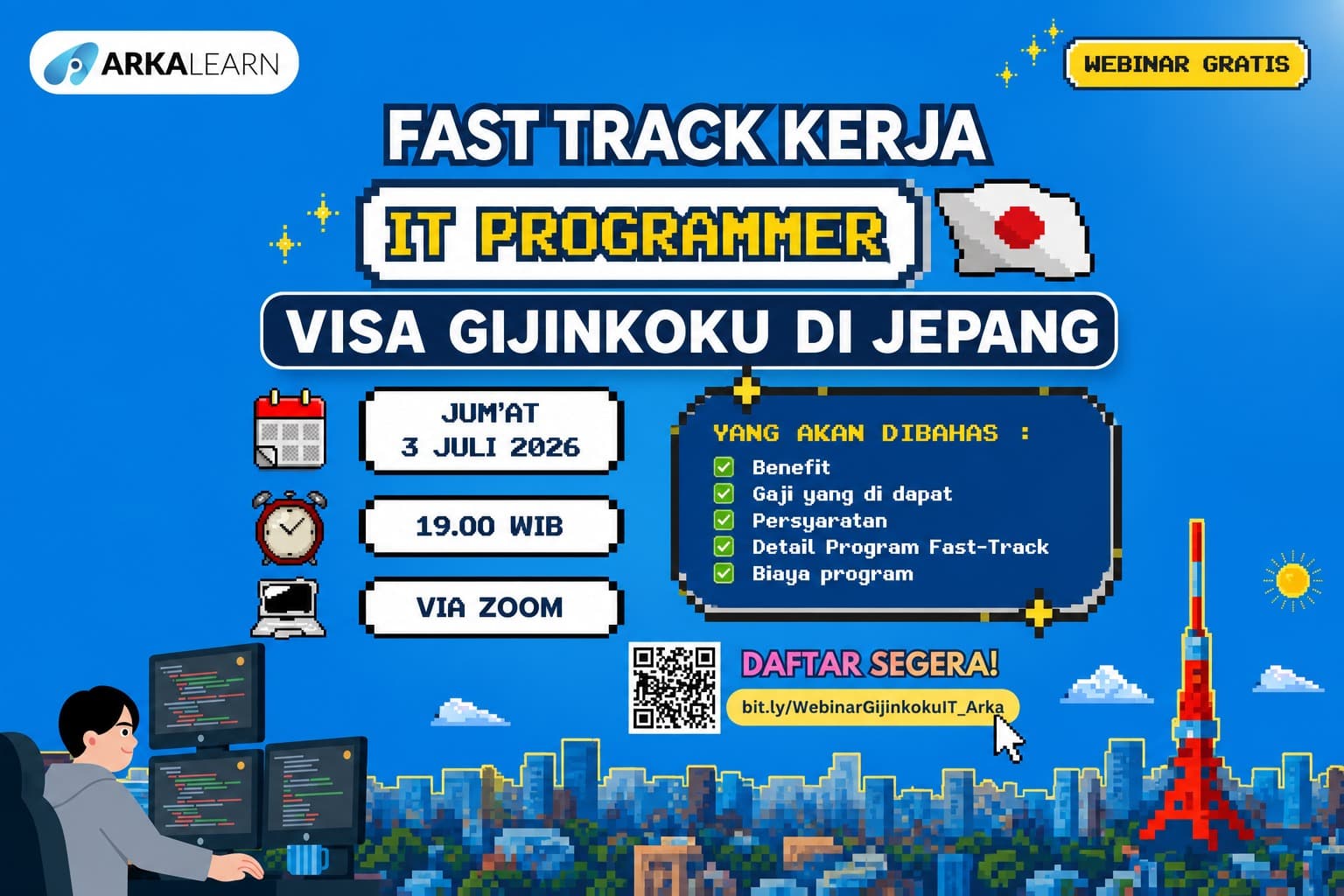 Webinar Gratis Fast Track Kerja IT Programmer ke Jepang dengan Visa Gijinkoku